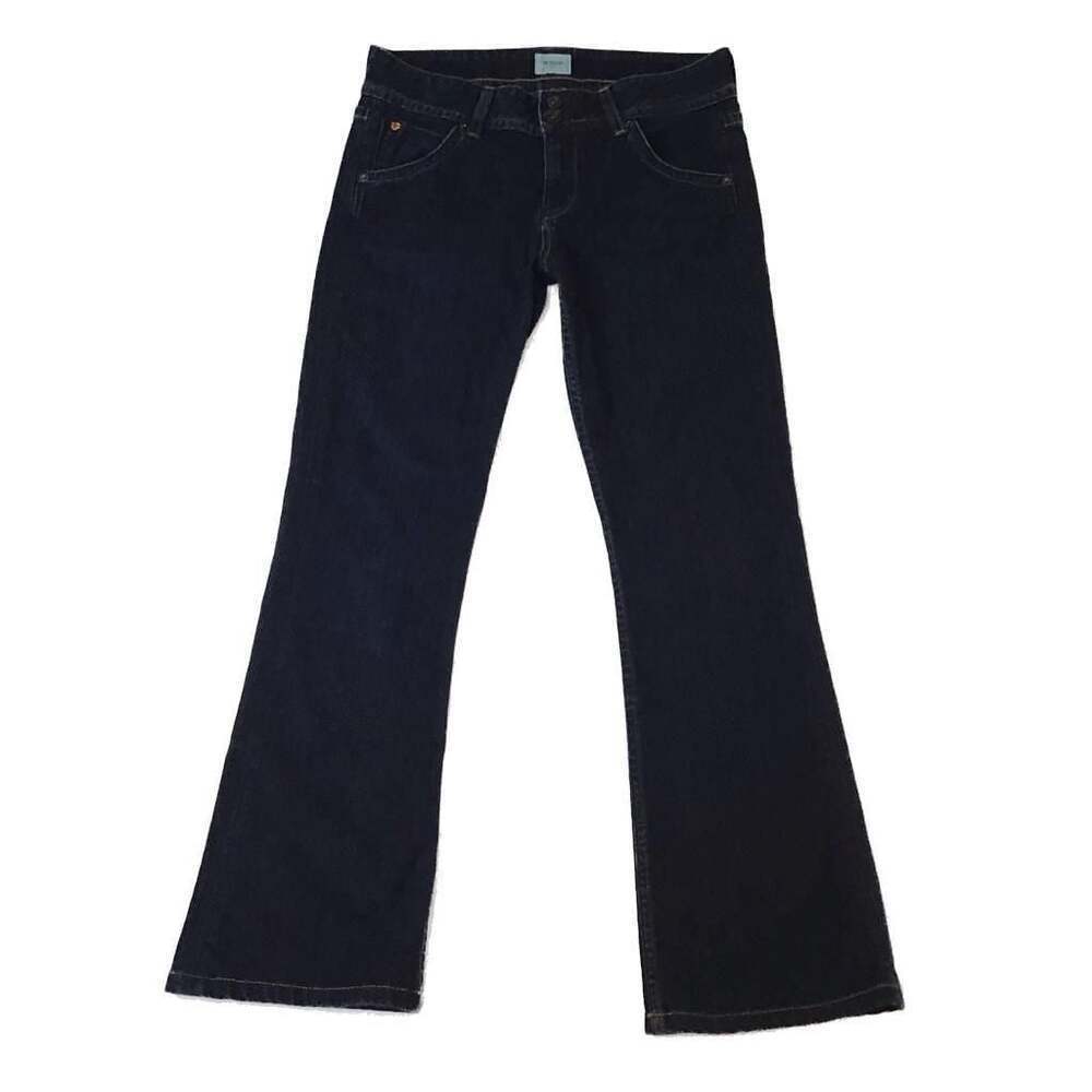 Hudson Flare Jeans Indigo Wash Flap pockets Women’s  Size 29 Made In USA Y2K